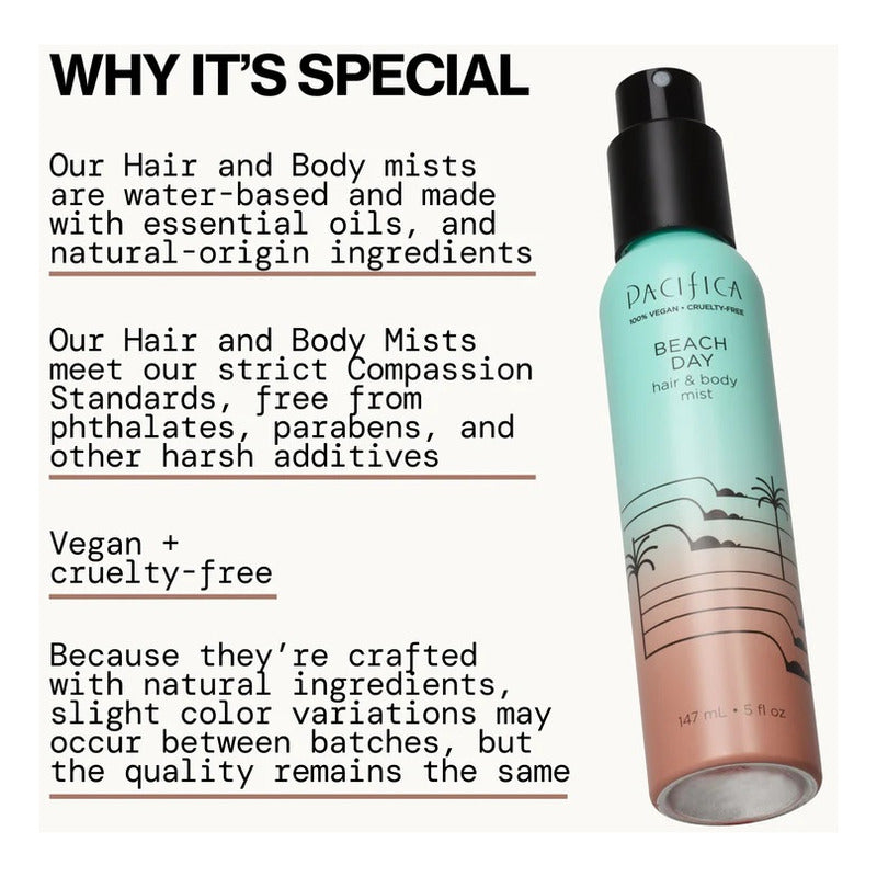 Pacifica Beauty Beach Day Bruma Para El Cabello Y El Cuerpo