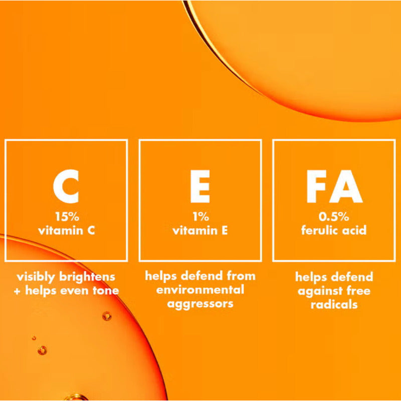 Elf Bright Icon Vitamin C + E + Ferulic Serum Mini 15ml Todo Tipo De Piel Día/noche