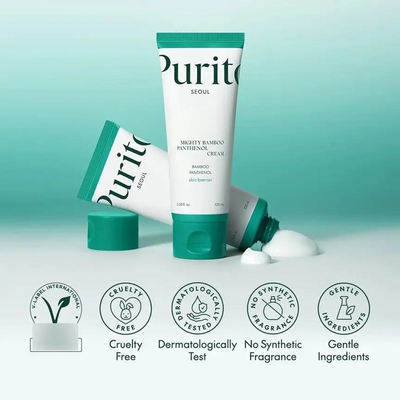 Purito Seoul Crema De Pantenol Mighty Bamboo Mini Todo Tipo De Piel Día/noche